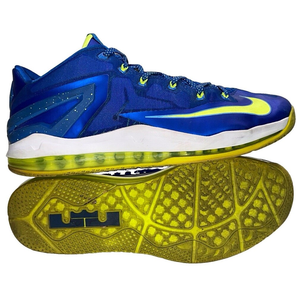 Men's Nike LeBron 11 Low Sprite Size 14 Hyper Cobalt Volt White 642849-471